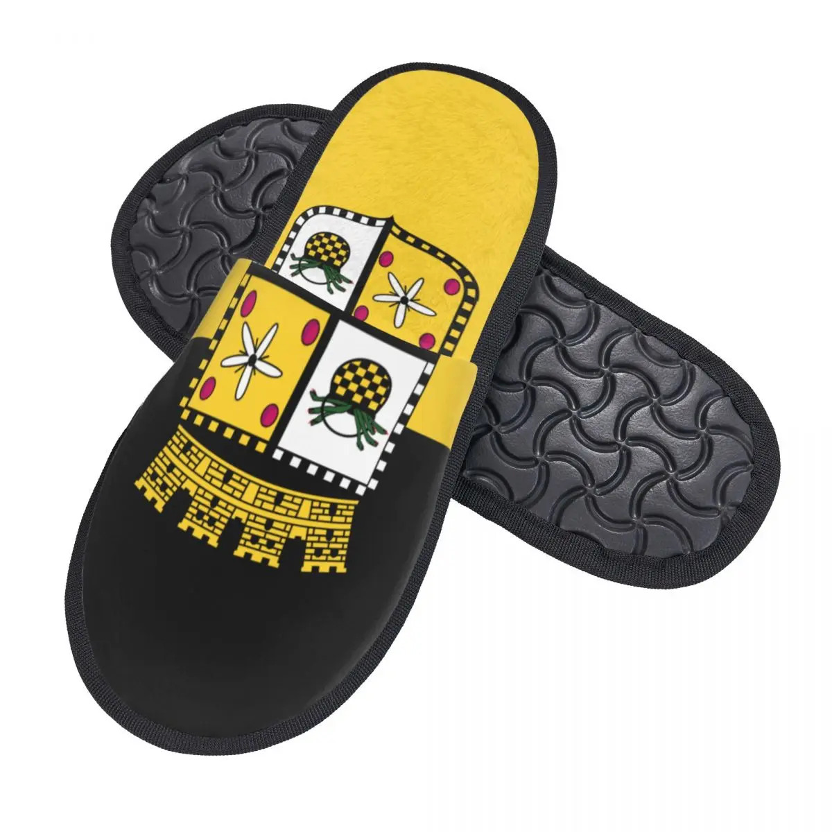 Winter Women Men Non-Slip Flat Slippers Bandera De Yauco Puerto Rico Indoor Fur Soft Warm Shoes