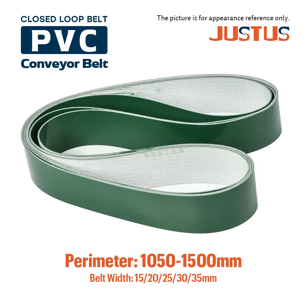 PVC Transmission Conveyor Belt, Thickness 1–5mm, Perimeter 1050-1500mm, Width 15–35mm, Custom Sizes Available