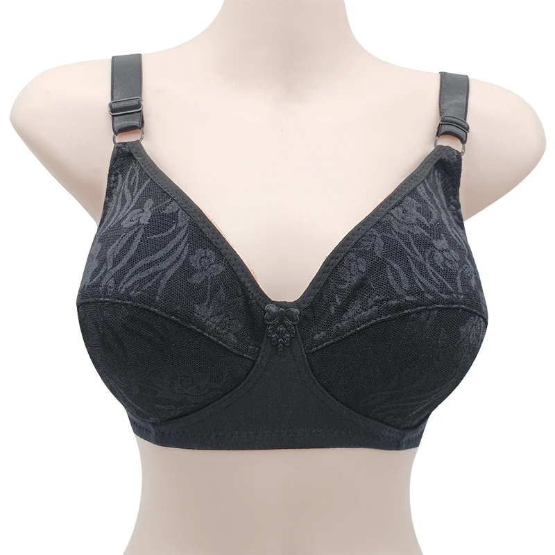 B C Cup Thin Embroidered Lace Bra Comfortable Wire-free Breathable Bras Full-coverage Underwear for Everyday