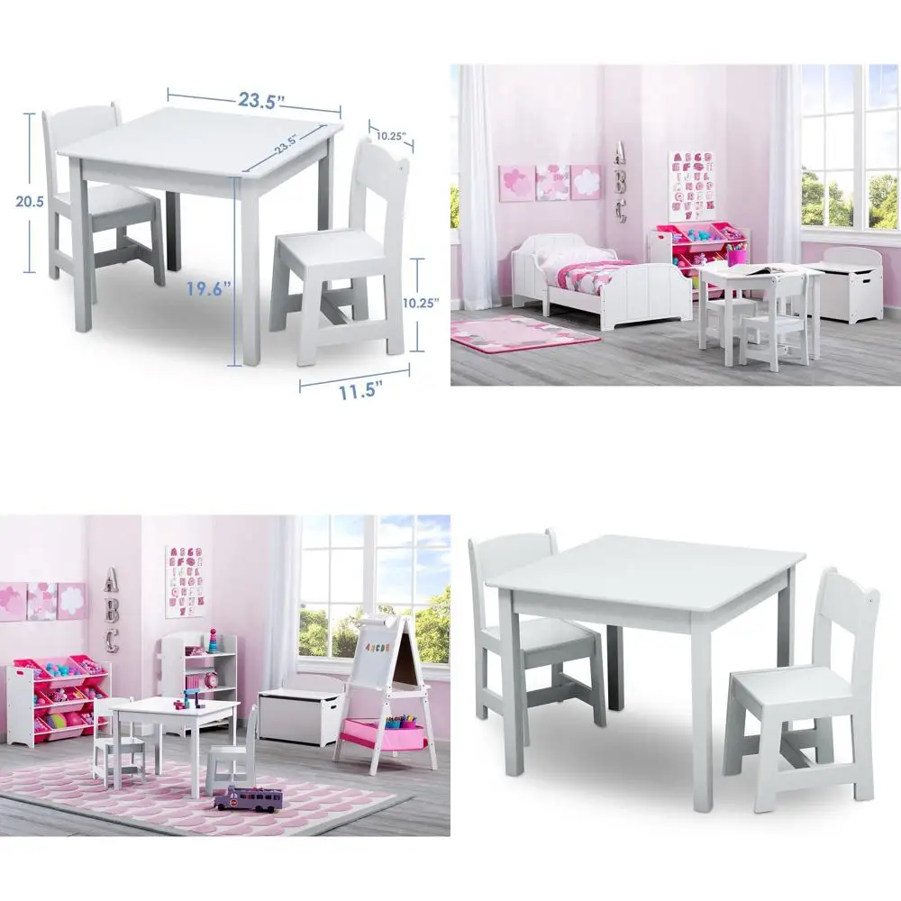 

Детский деревянный стол и стулья из 3 предметов Bianca White — идеально подходят для творчества, рукоделия, перекусов и многого другого — сертифицированы Greenguard Gold