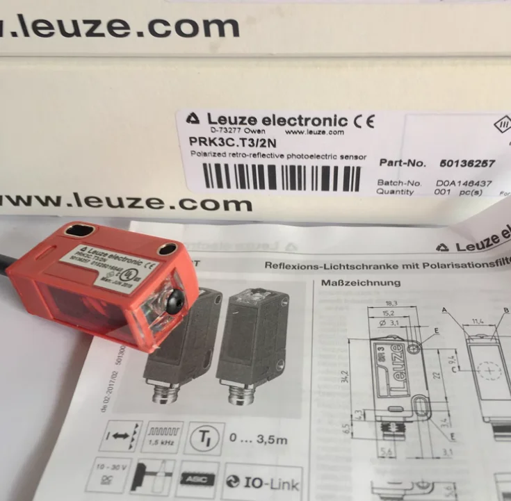 

New original Leuze photoelectric switch PRK3C.T3/2N PRK3C.T3/6G PRK3C.T3/4P