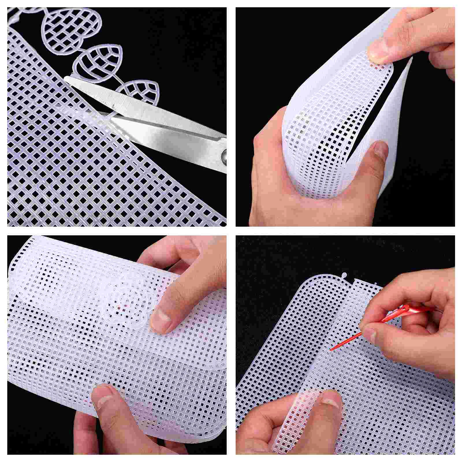 6 Pcs DIY Plastic Mesh Canvas Sheet Bag Making Supplies Womens Purses Handbag Accessories The Tote Decorate