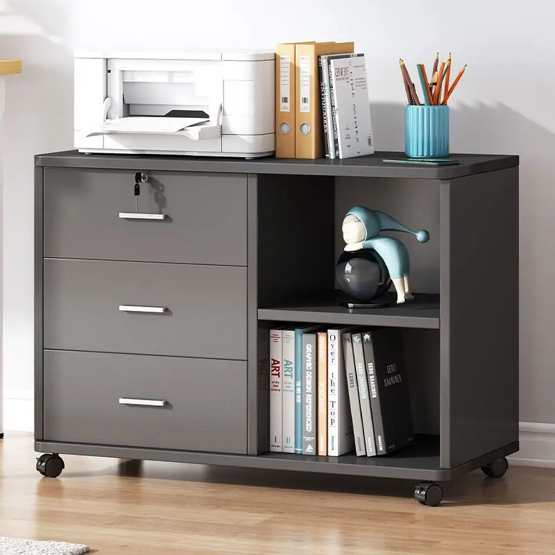simple Office Under Desk File Cabinet Storage Storage Mobile Drawer with Wheel Lock Low Cabinet
