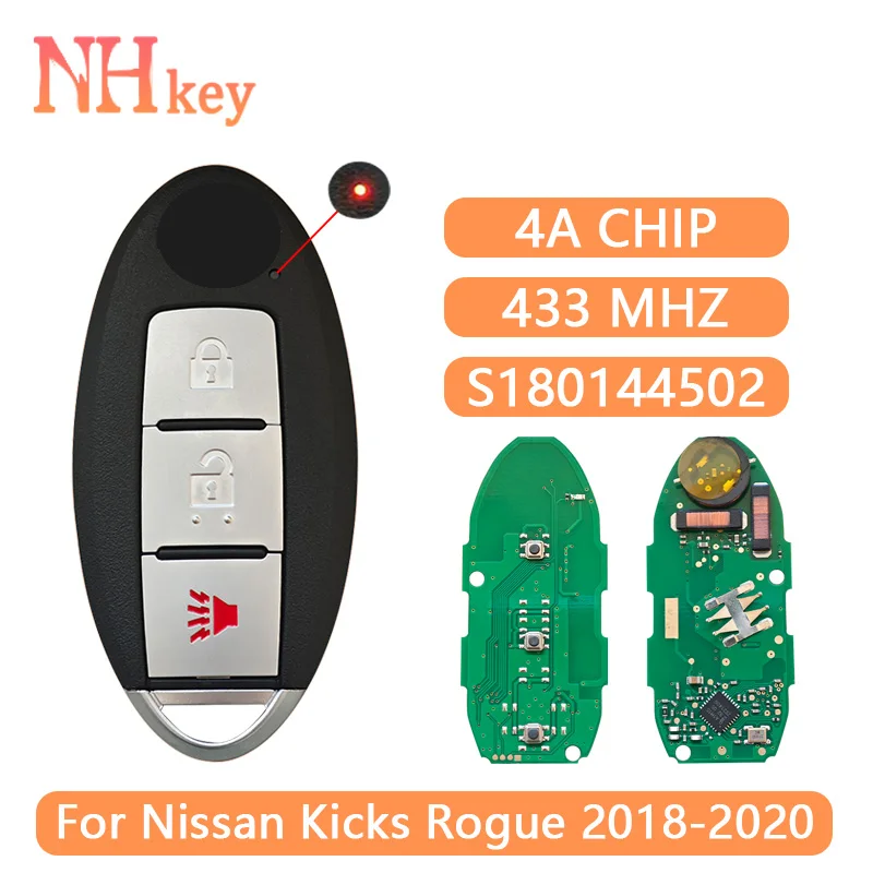 NHKEY 3Button Proximity Fob 433Mhz 4A Chip NCF29A1M 285E3-5RA0A KR5TXN1 S180144502 Smart Car Key For Nissan Kicks Rogue2018-2020