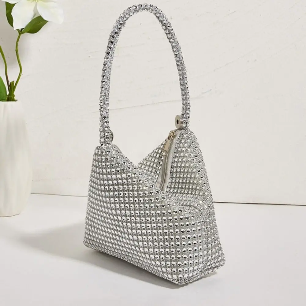 Driehoek Ontwerp Glitter Imitatie Strass Clutch Sprankelende Mode Dames Handtas Mini Luxe Avond Clutch Prom Event