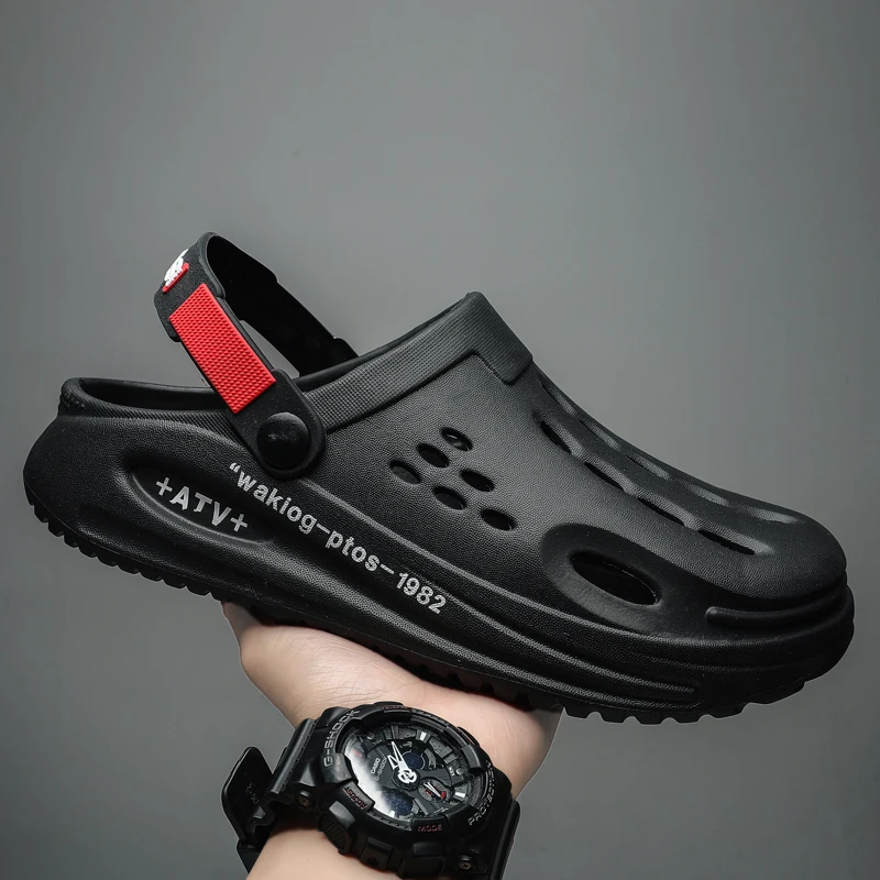 

Сандалии из ЭВА, летние сабо, мужские тапочки, дышащая садовая обувь, уличные пляжные тапочки большого размера, 47, домашние тапочки, нескользящие тапочки