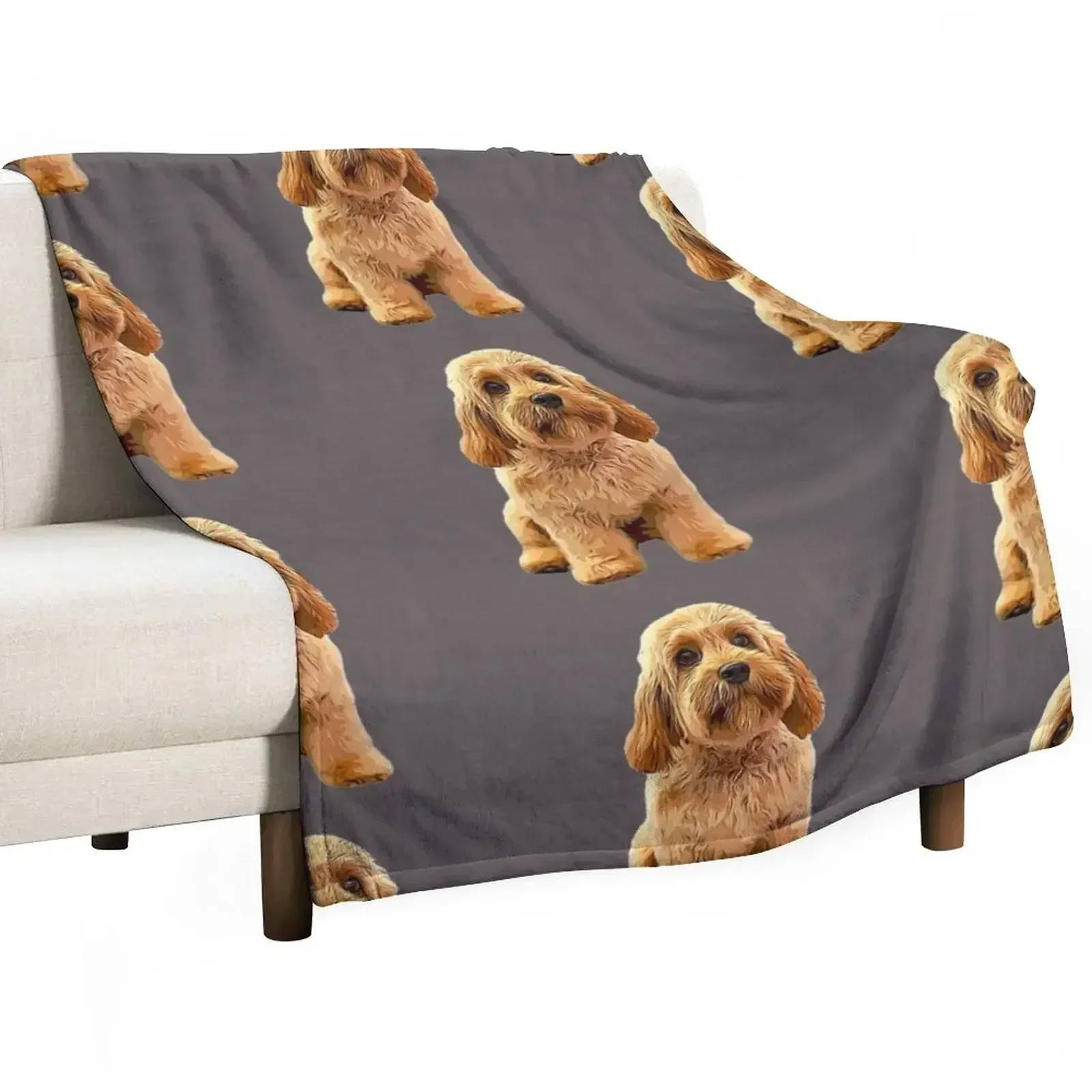 Cavapoo Doodle Cavoodle Cockapoo Goldendoodle Labradoodle Puppy Dog Throw Blanket For Sofa Thin Large Blankets