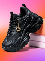 Chaussures décontractées pour femmes, baskets à plateforme 7 cm, légères et respirantes en EVA, style Dad Shoes blanc, grandes tailles, chaussures de sport, Sun Chain 3
