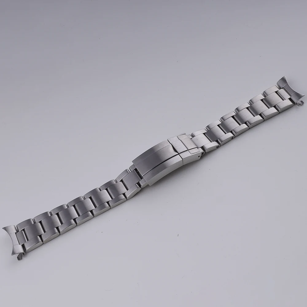 Rolamy 20mm WatchBand Strap OysterStyle 316L Stainless Steel Deployment Clasp Silver Bracelet For Seiko SND367 SND363 SND365