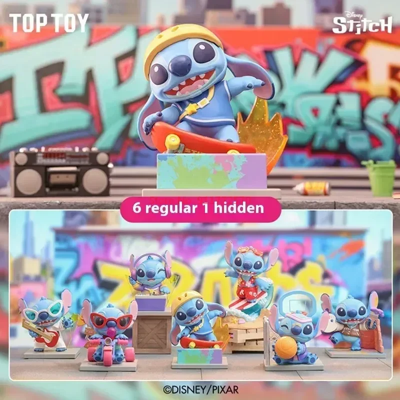 

Disney Stitch глухая коробка яркая уличная крутая серия таинственная коробка Аниме фигурки модели Стич автомобиль настольные украшения праздничный подарок