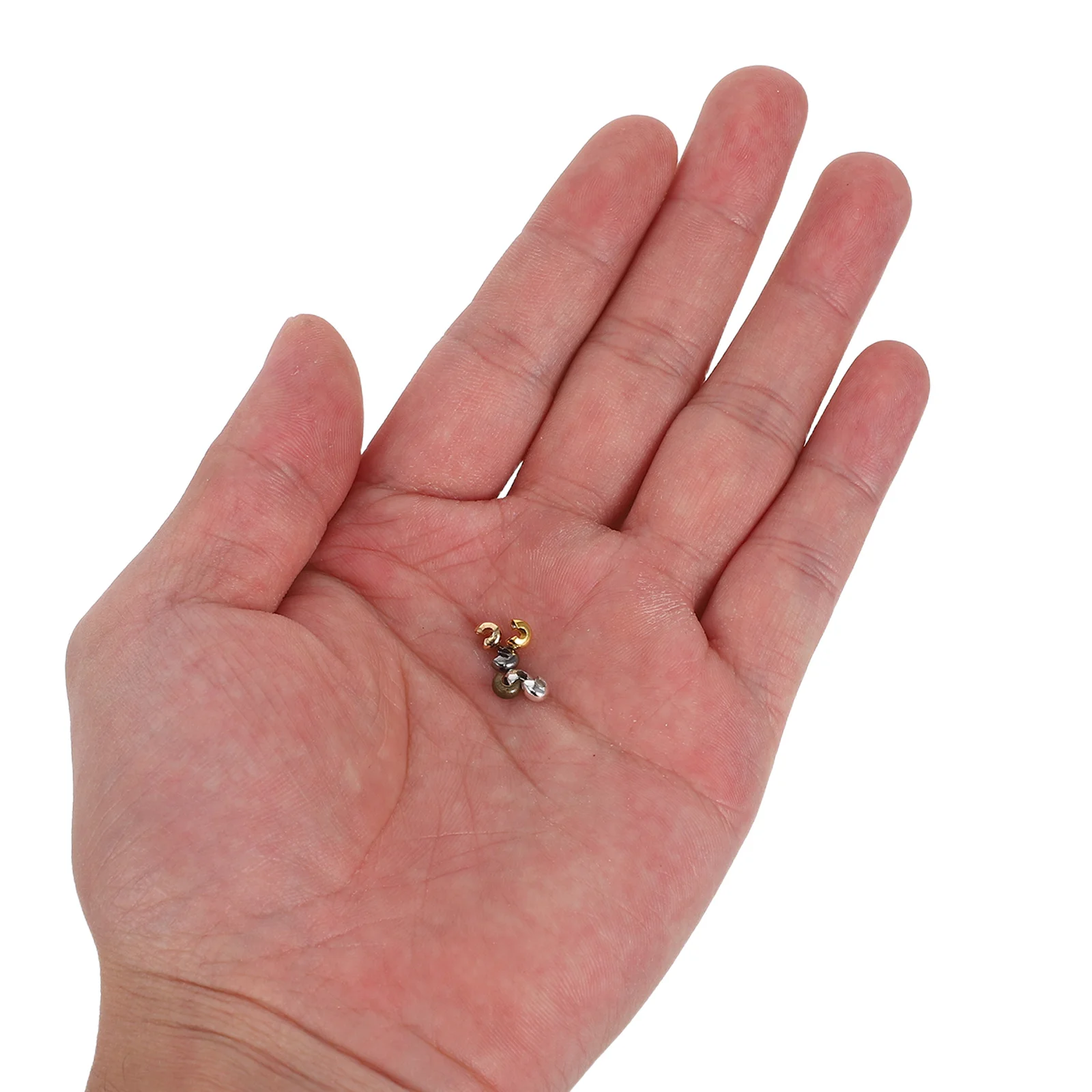 

300pcs Half Round Crimp Beads Metallic Crimp Tube Covers For Jewelry Making Beading Wire End Finishing Caps Diy Stringing