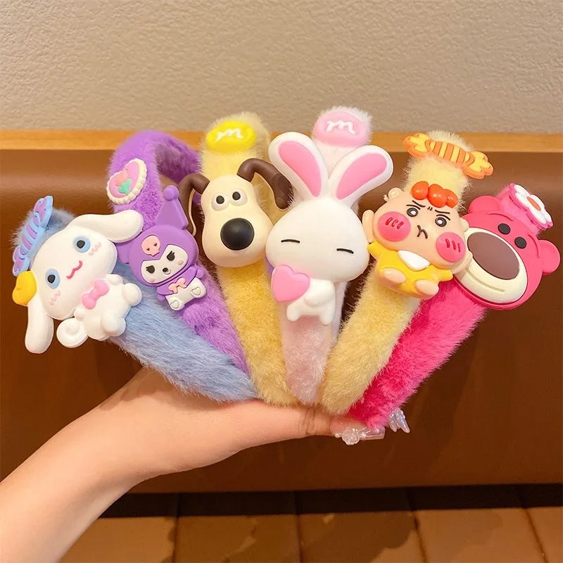 6 قطع من طوق الشعر الكرتوني، غطاء رأس جميل، طوق شعر جديد