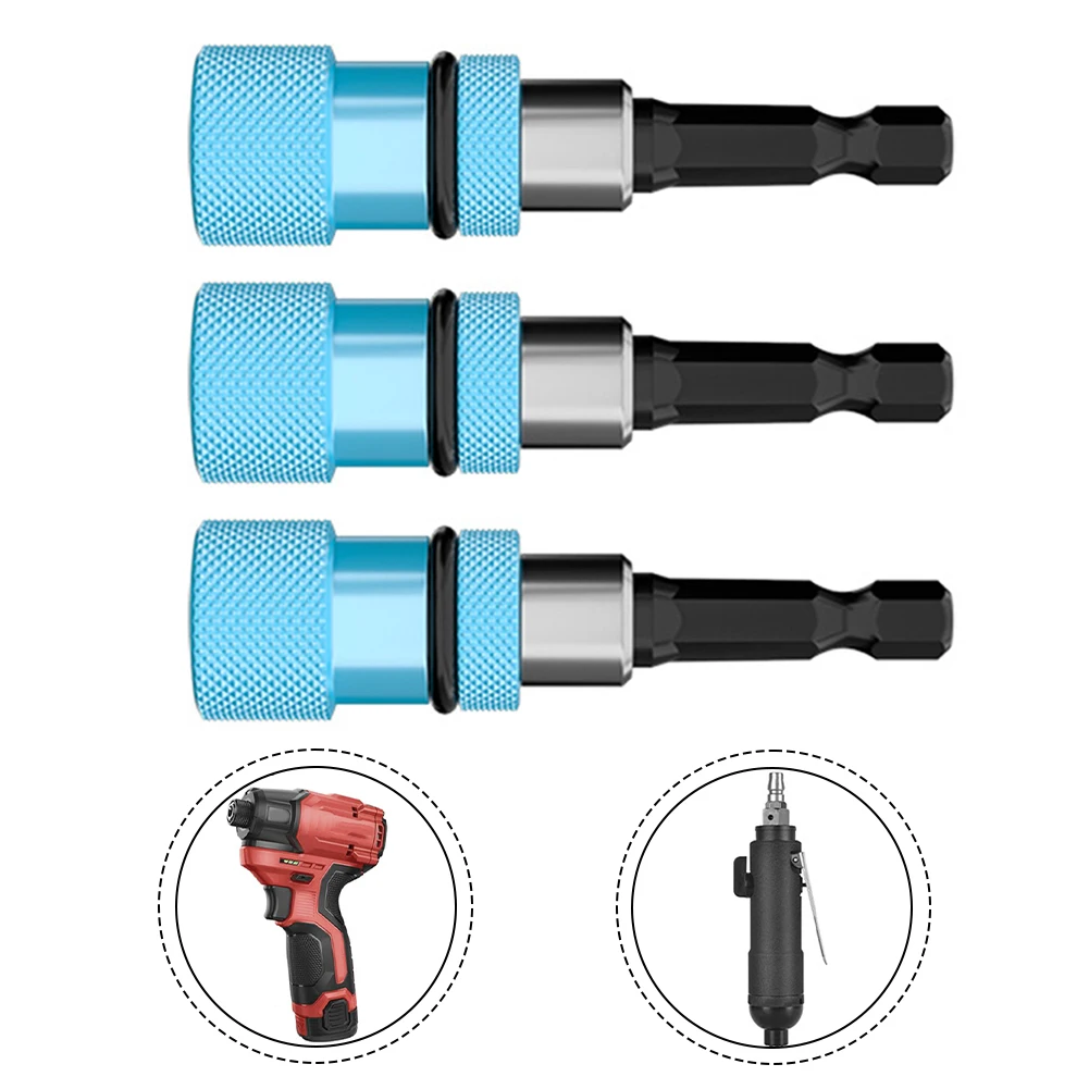 3Pcs Hex Shank Drywall Drill Bit Holder Magnetic 1/4 Inch Screwdriver Bit Adapter Hexagonal Quick-change Connector Power Tools