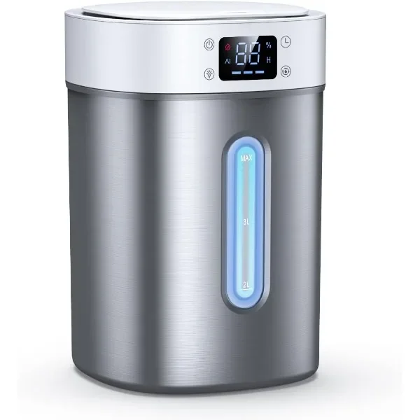 

4L Ultrasonic Cool Mist Humidifier with 304 Stainless Steel Tank, Auto Humidity Control, Night Light, and Timer