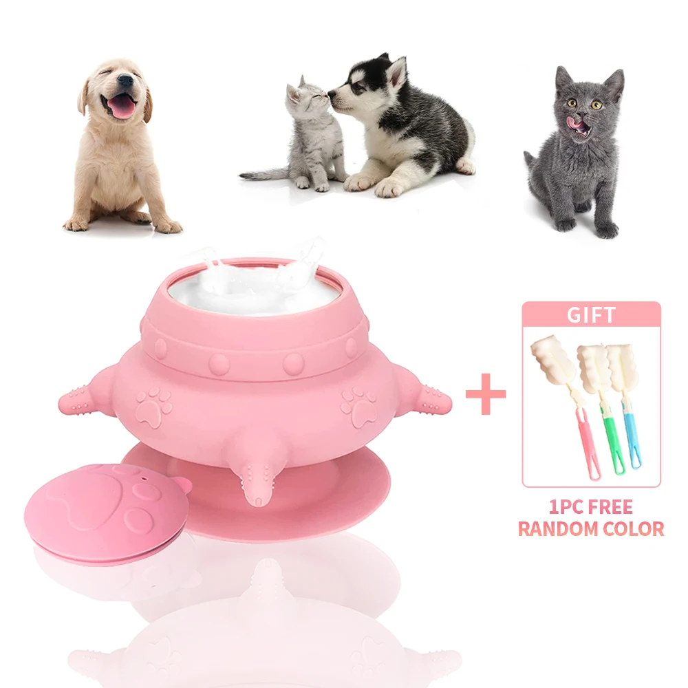 

240ml Puppy Feeder with 4 Teats Puppy Bottles for Nursing Silicone Puppies Milk Feeder for Kittens Puppies Rabbits Cat Dog Bowls