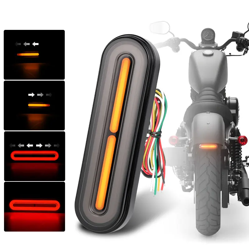 

3 in 1 Motorcycle LED Tail Lights Red+Yellow Rear Brake stop lamp with turn signal light DRL For Motorbike Dirt Pit bike ATV UTV