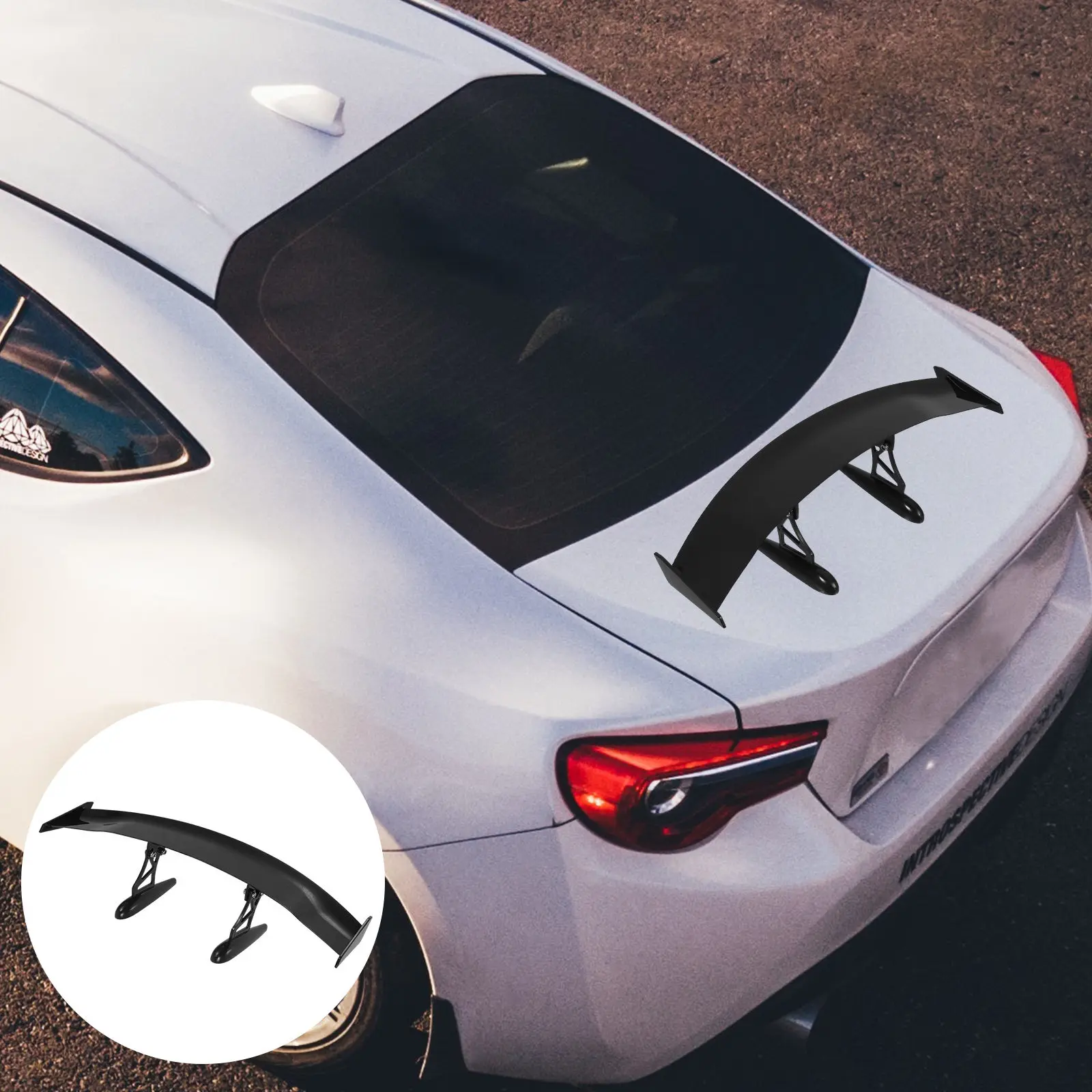 

30Cm Car Tail Wing Rear Spoiler Universal Fit ABS Material Top Down Design Wind Power Conversion Adjustable Airflow Car