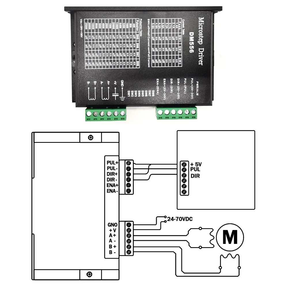 Nema23 Stepper Motor DM556 Driver Kit 3A Motor 1.2Nm 2Nm 3Nm CNC 57 Stepper Motor 56mm/76mm/112mm for CNC Router 3D Printer