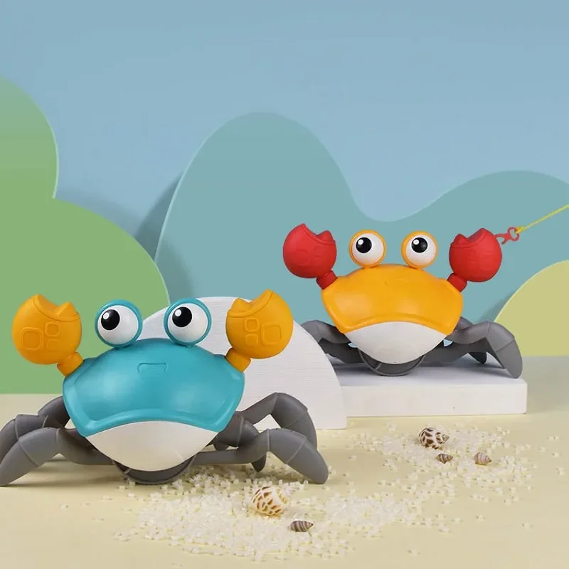 Dancing Crab Toy for Babies Crawling Interactive Escape Crabs Walking with Music Automatically Avoid Obstacles Toys