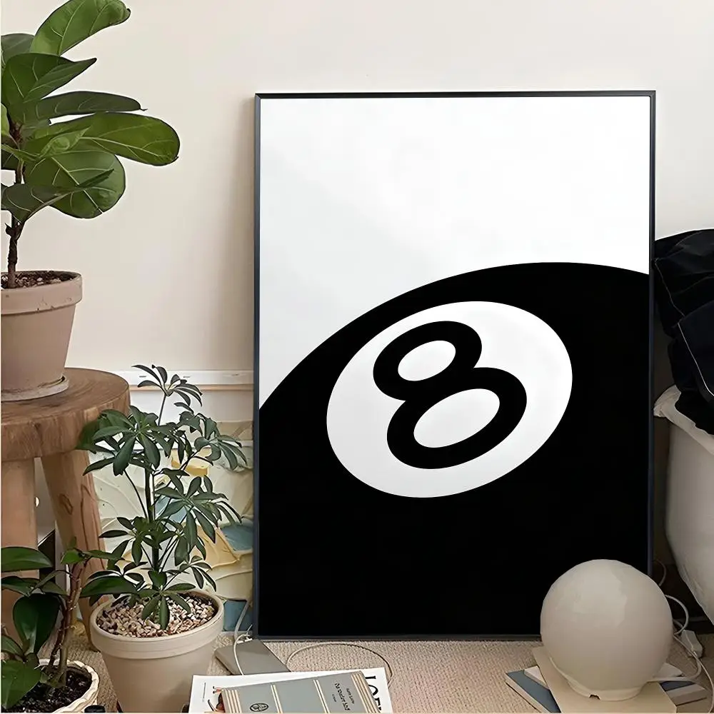 Black And White B-Billiard Cat Record Player Painting Calligraphy For Art Printing Decoration Painting Cinema Art Poster Home Wa