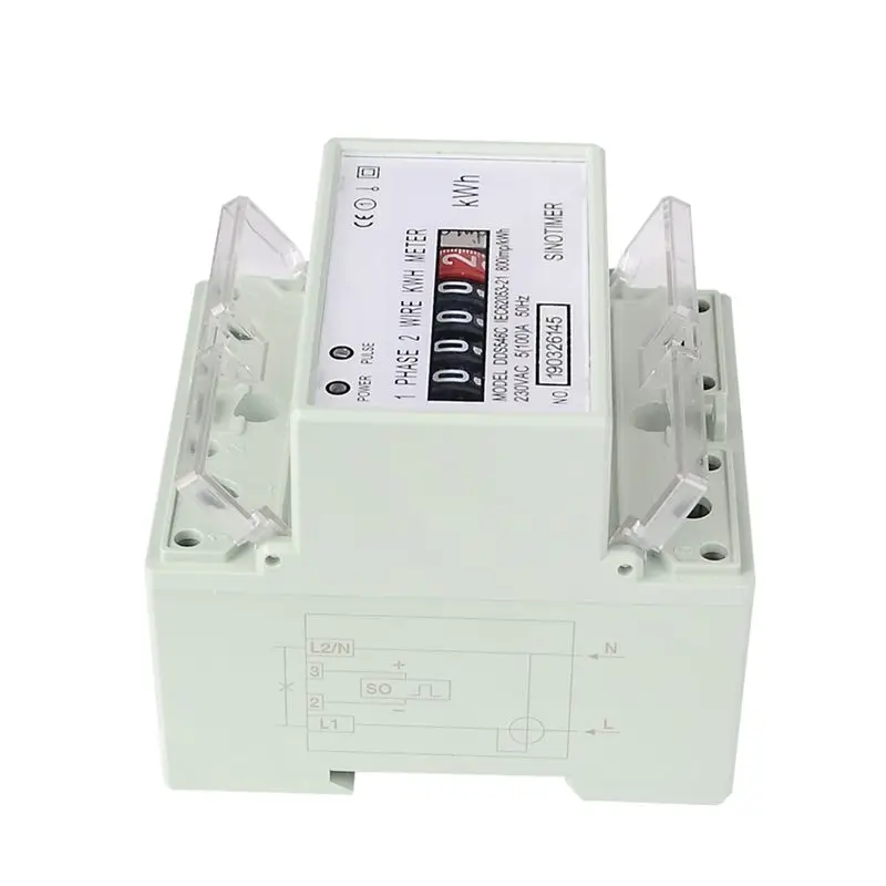A27F-1 Piece Electric Single Phase Two Wire Energy Meter Kwh Counter AC 220V Consumption Analog Electricity Wattmeter (A)