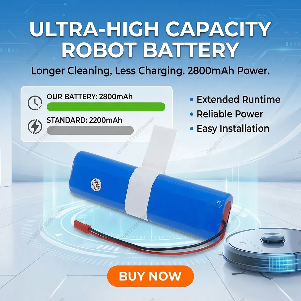 14.4V High Capacity Li-ion Robot Vacuum Battery for ILIFE V3s Pro V5s Pro V8s B5 Max Replacement PX-B010, New, Easy Install