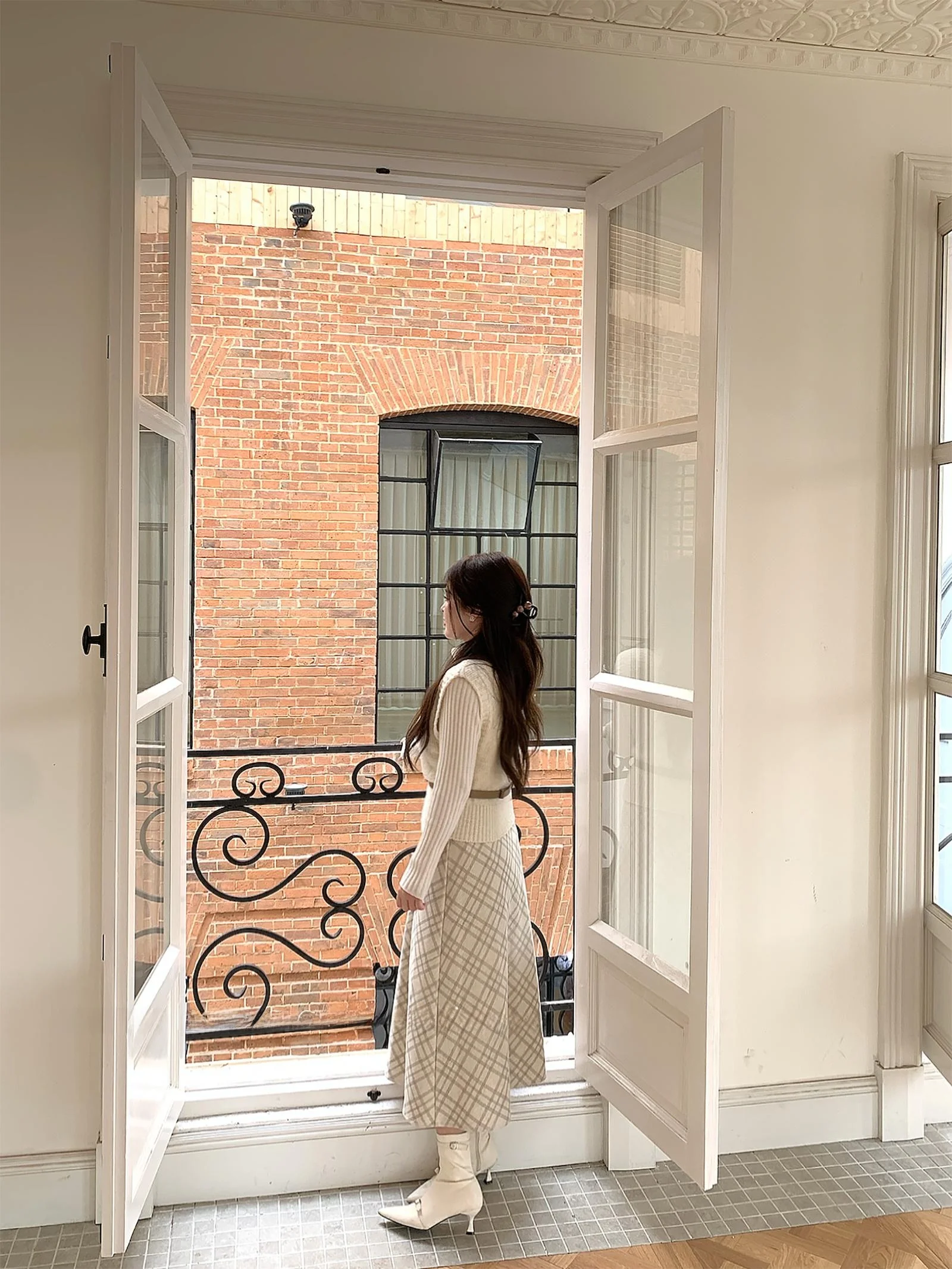 

Оригинальная зимняя асимметричная юбка Rosewth из ацетатной шерсти с высокой талией, А-силуэт, в клетку, длинная, для женщин, премиум-класса