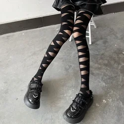 JK Lolita Tights Pantyhose Women Y2k Girls Bandage Thigh High Stockings Pantyhose Sexy Lingerie Hosiery Women Tights Pantyhose