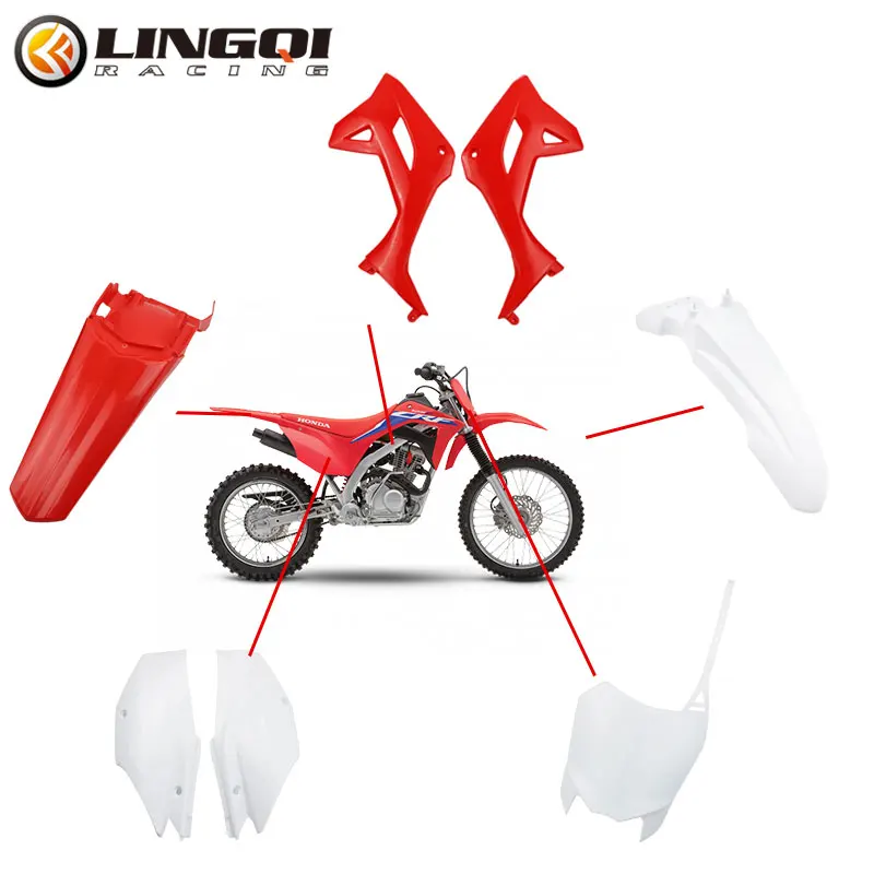 LINGQI CRF125 2022 Plastic Fairing Kit Front Rear Fender Number Plate for CRF 125 Pit Dirt Bike Motorcycle Mudguard Set Parts