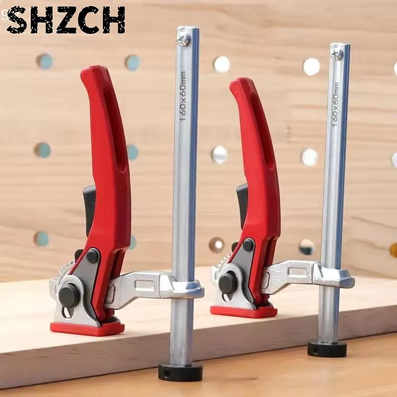 2Pcs 20mm Quick Clamp for Woodworking, Ratchet Table Clamp Tool Accessory