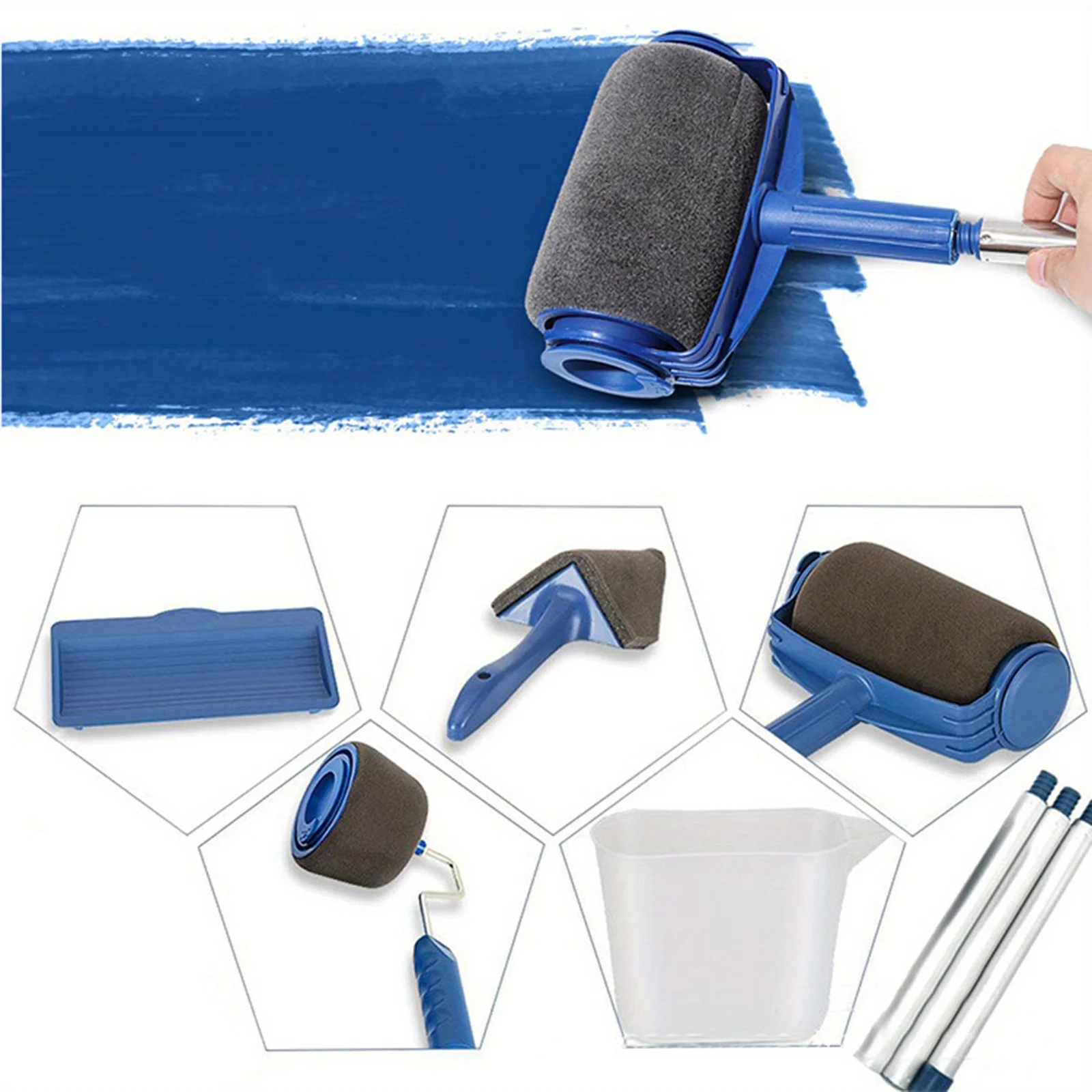 8-Piece Professional Indoor Wall Painting Set Suitable For Smooth Painting Of Walls Ceilings Floors Doors - DIY Paint Set For Ho