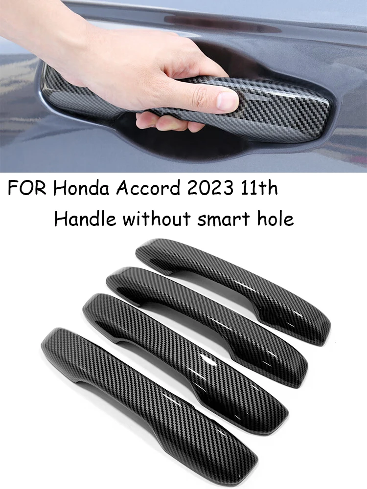 

For Honda Accord 11th 2023 Carbon fiber/bright black/Electroplated silver ABS With/without smart hole handle Cars accessories