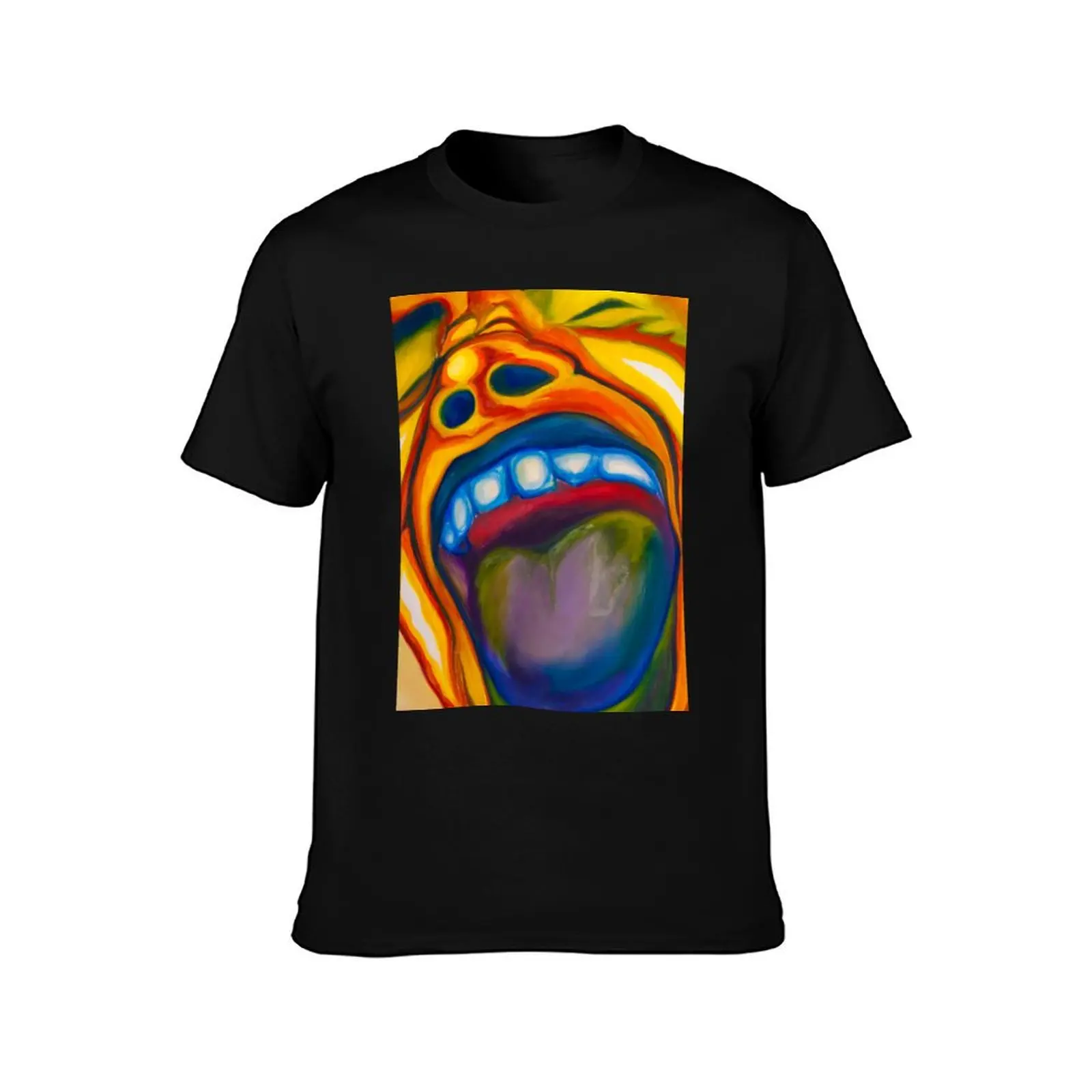 Screaming Man T-Shirt Soft Stretch Short Sleeve Top