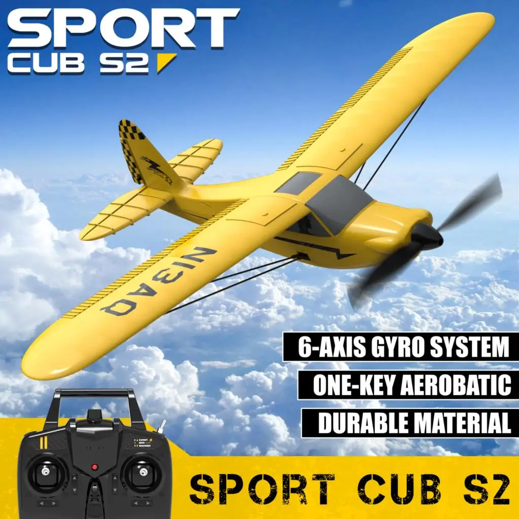 

Sport Cub S2 RC Airplane 2.4G 3CH Remote Control Plane 400mm Wingspan Aircrafts with Gyro Stabilizer 76114 EPP Foam Plane RTF