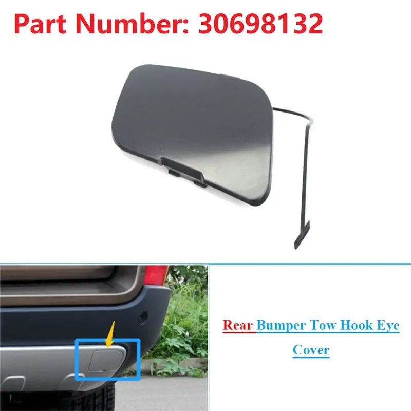 #63L Rear Bumper Tow Hook Eye Cover Cap 30698132 for Volvo XC90 2007-2013,30698132,(ABS)