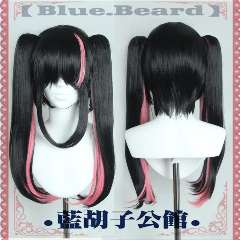 

Anime Princess Kaguya! Komazawa Noi Cosplay Wig Black Mix Pink Heat Resistant Synthetic Hair Halloween