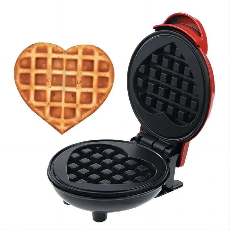 Multi Functional Mini Heart-shaped Waffle Maker, Double-sided Heated Breakfast Toaster, Portable Baking Machine