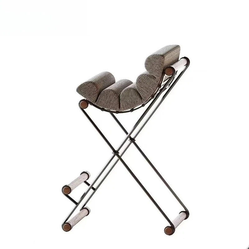 Italian Island Chair Simple Cotton And Linen Bar Chair High Stool Home Bar Front Desk Back
