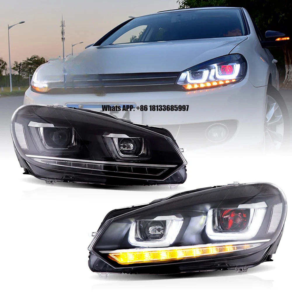

VLAND LED Headlights for Golf 6 2010-2014 New White Light 6000k 12V Demon Eyes Boxed Product for Cars