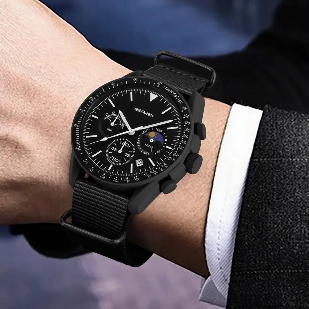 Fashion AAA Hot Selling Creative Top Brand Multifunctional Classic Quartz Watch Men Women High Quality Sub-dials Sun Moon Watch