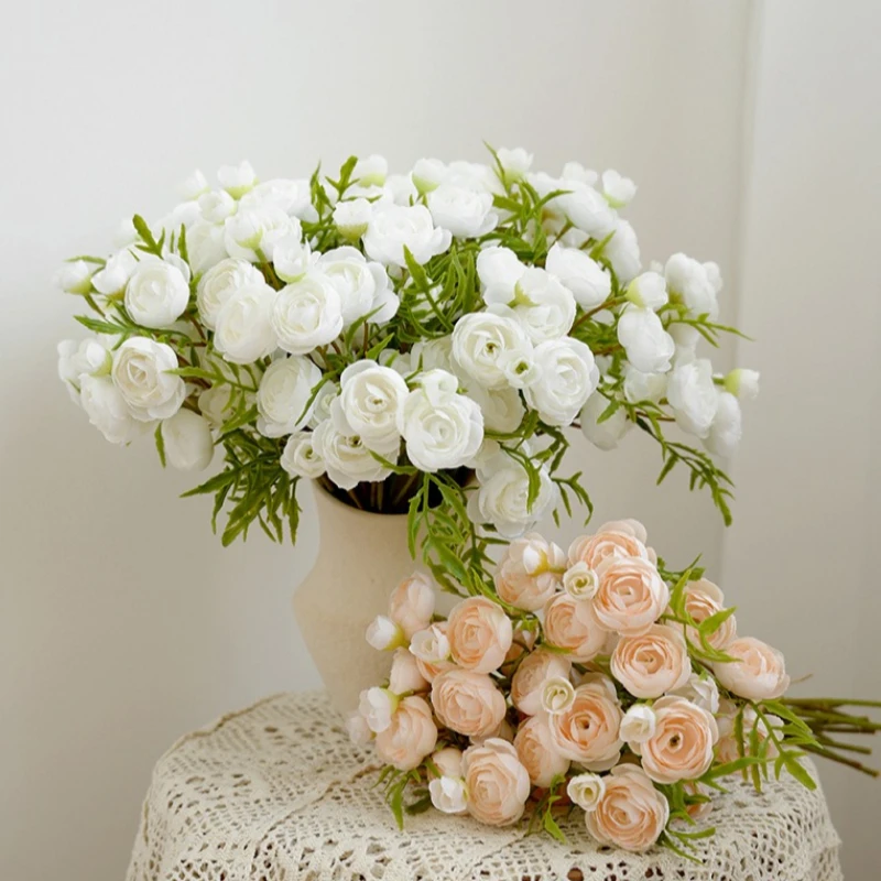 20 Stück Künstliche Kamelien-Rosen-Seidenblumen für Heimdekoration, Künstliche Pfingstrosen, Brautstrauß, Hochzeitsdekoration, Party-Arrangements – Detail 5