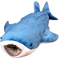 55-125cm Blue Whale Plush Toys Big Shark Fish Cloth Doll Whale Stuffed Plush Sea Animals Cushion Children Kids Birthday Gift