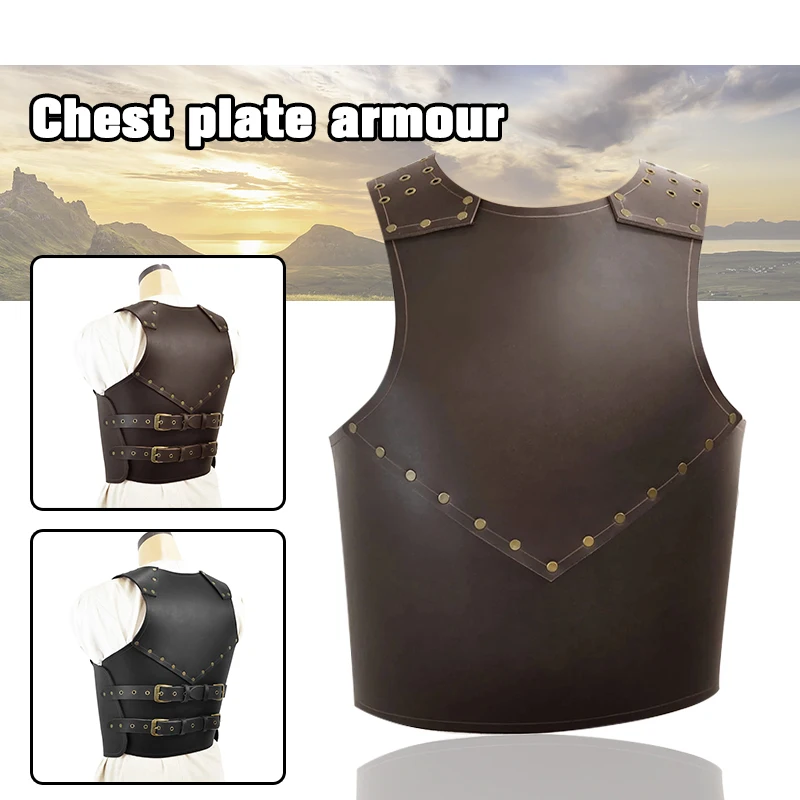 New Vintage Medieval New Warrior Armor Vest Steampunk Leather Studded Gladiator Breastplate Cosplay Costume Dress Up Prop