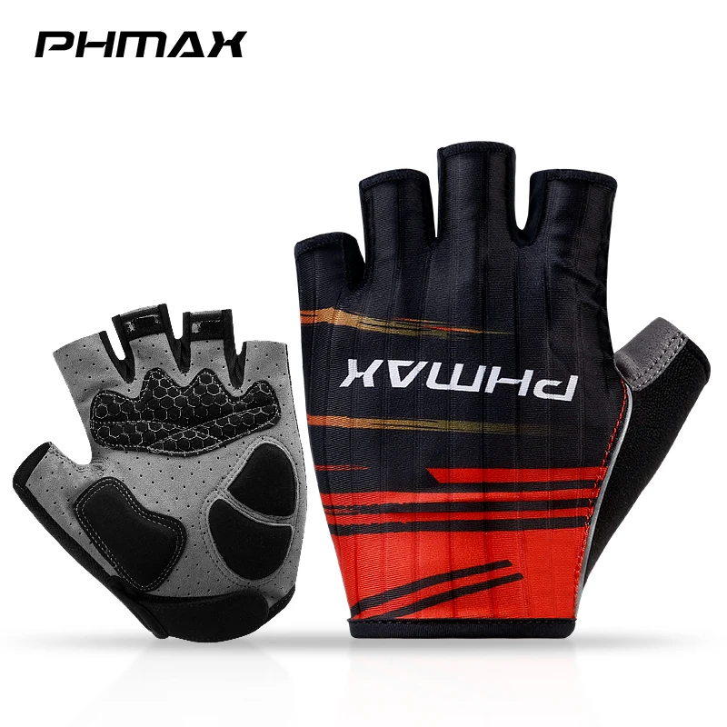 

PHMAX Summer Cycling Gloves Anti-Slip Men Women Half Finger Gloves Breathable Shock Absorption MTB Road Bike Gloves