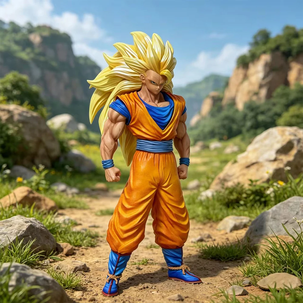 

Dragon Ball Son Goku Super Saiyan 3 Collectible PVC Figure Statue Anime Model For Home Room Decoration Fans Collection Display