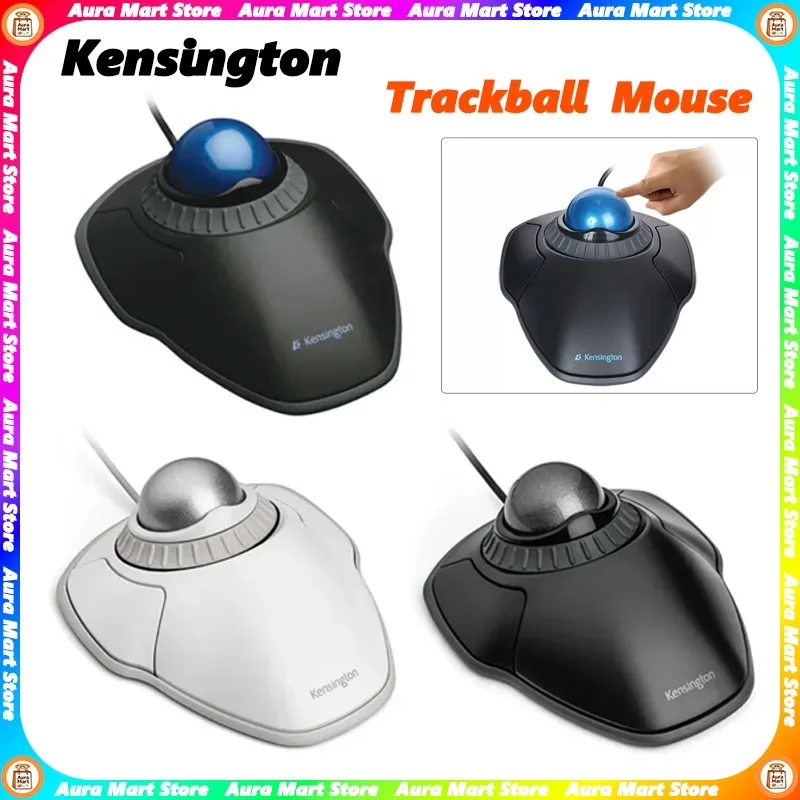 Original Kensington Mouse Wired or 2.4GHz Bluetooth Ergonomic Trackball Orbit Customized Office Accessories AutoCAD/Photoshop