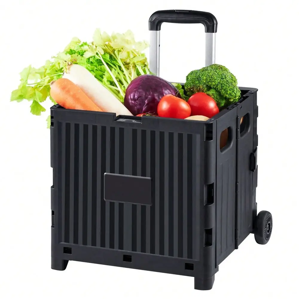 

Utility Cart, 80 Lbs Or 110 Lbs Load Capacity, Folding Portable Rolling Crate Handcart With Durable Heavy Duty Telescoping Hand