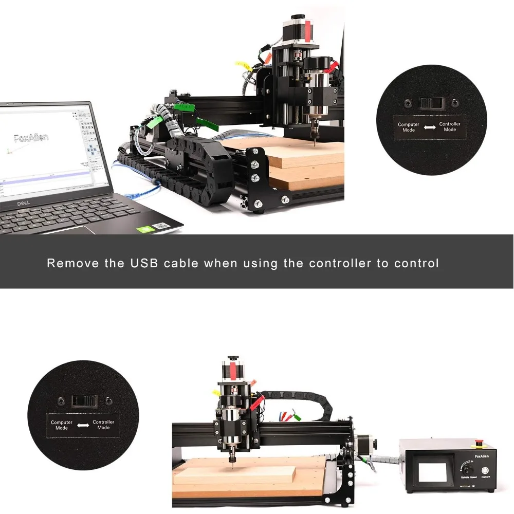 CNC 3-Axis Gravação Fresadora, Router para Madeira, Metal, Acrílico, MDF, Nylon, Escultura, Corte de Artes e Ofícios, Preto