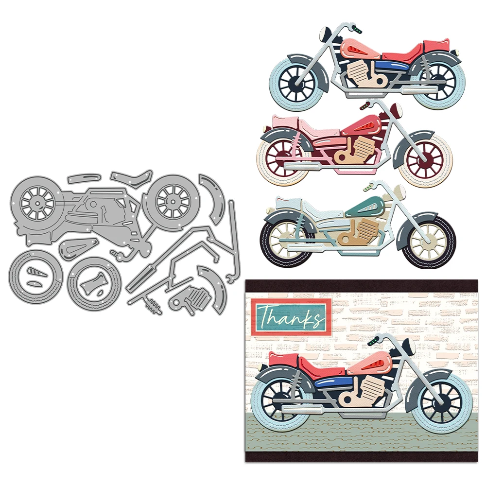 

MangoCraft Cool Motorcycle Cutting Dies DIY Scrapbooking Supplies Metal Dies Knife Mold For Card Making Albums Crafts Decor