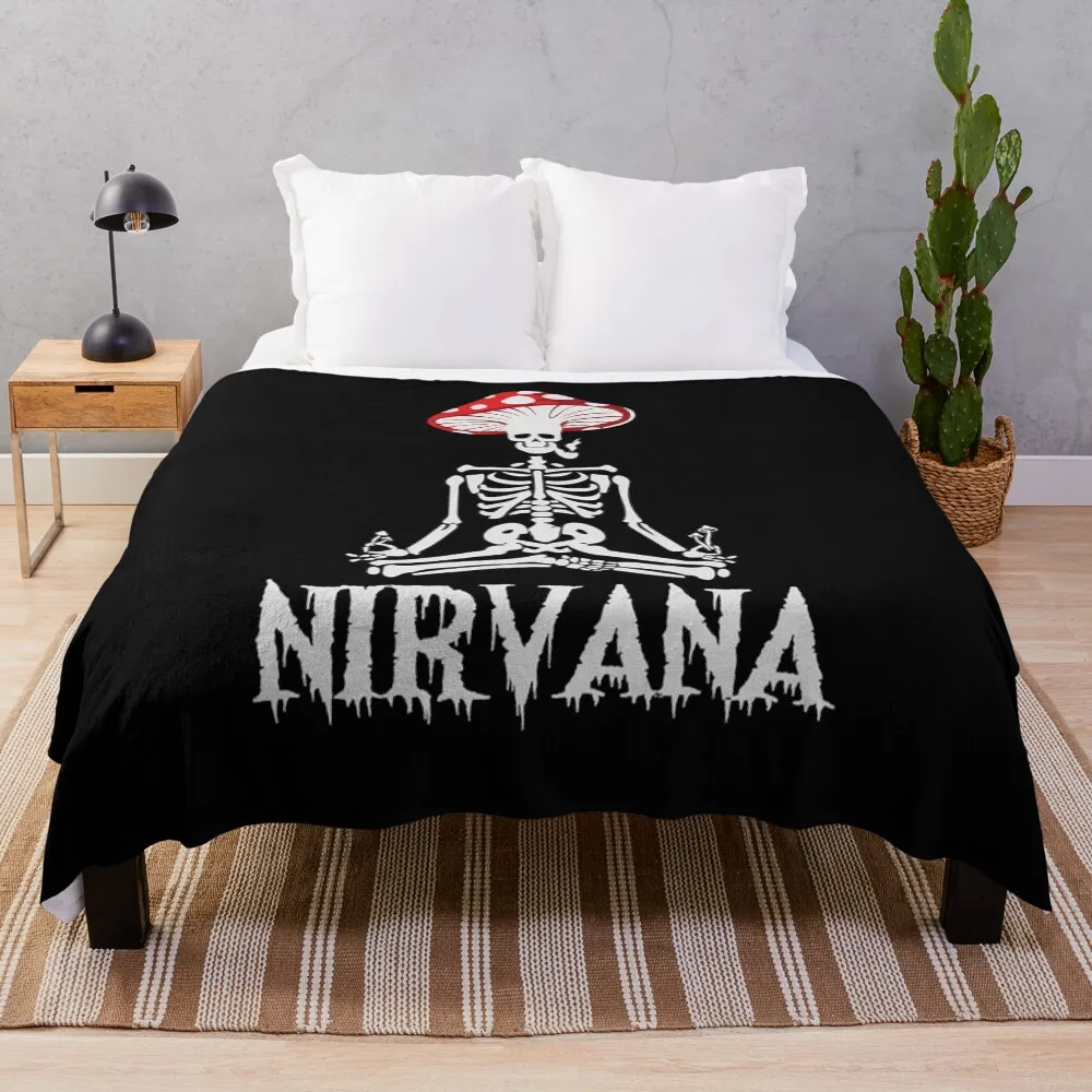 

Nirvana Mushroom Skeleton Throw Blanket